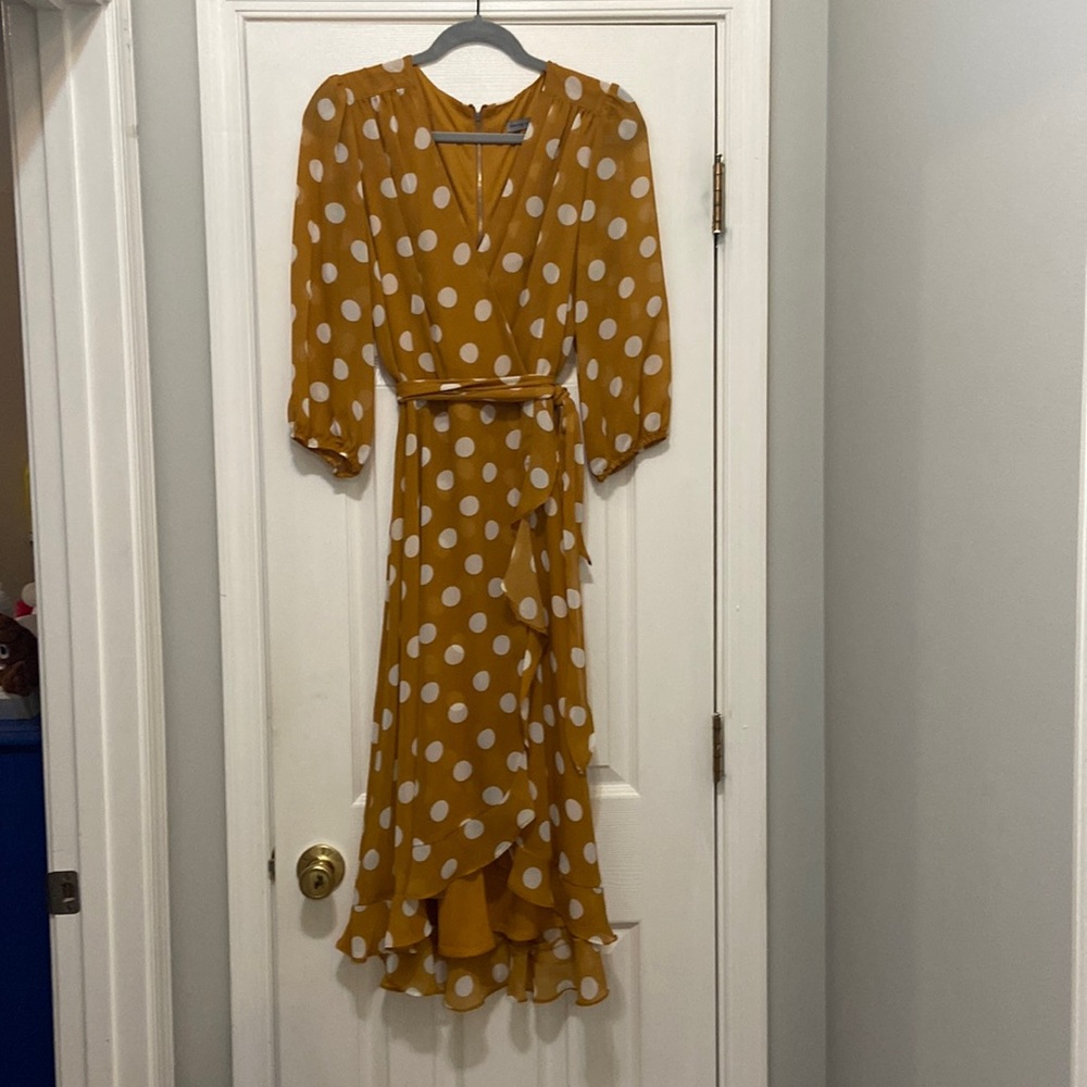 Ruffle sheer crossover stye dress